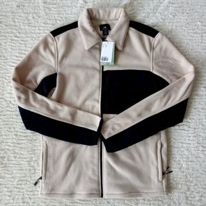H&M Fleece Jacket Size XS Black / Beige